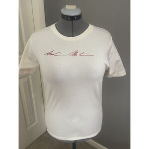 ANVIL Women’s White Crewneck T-Shirt with Signature Graphic | Size Small